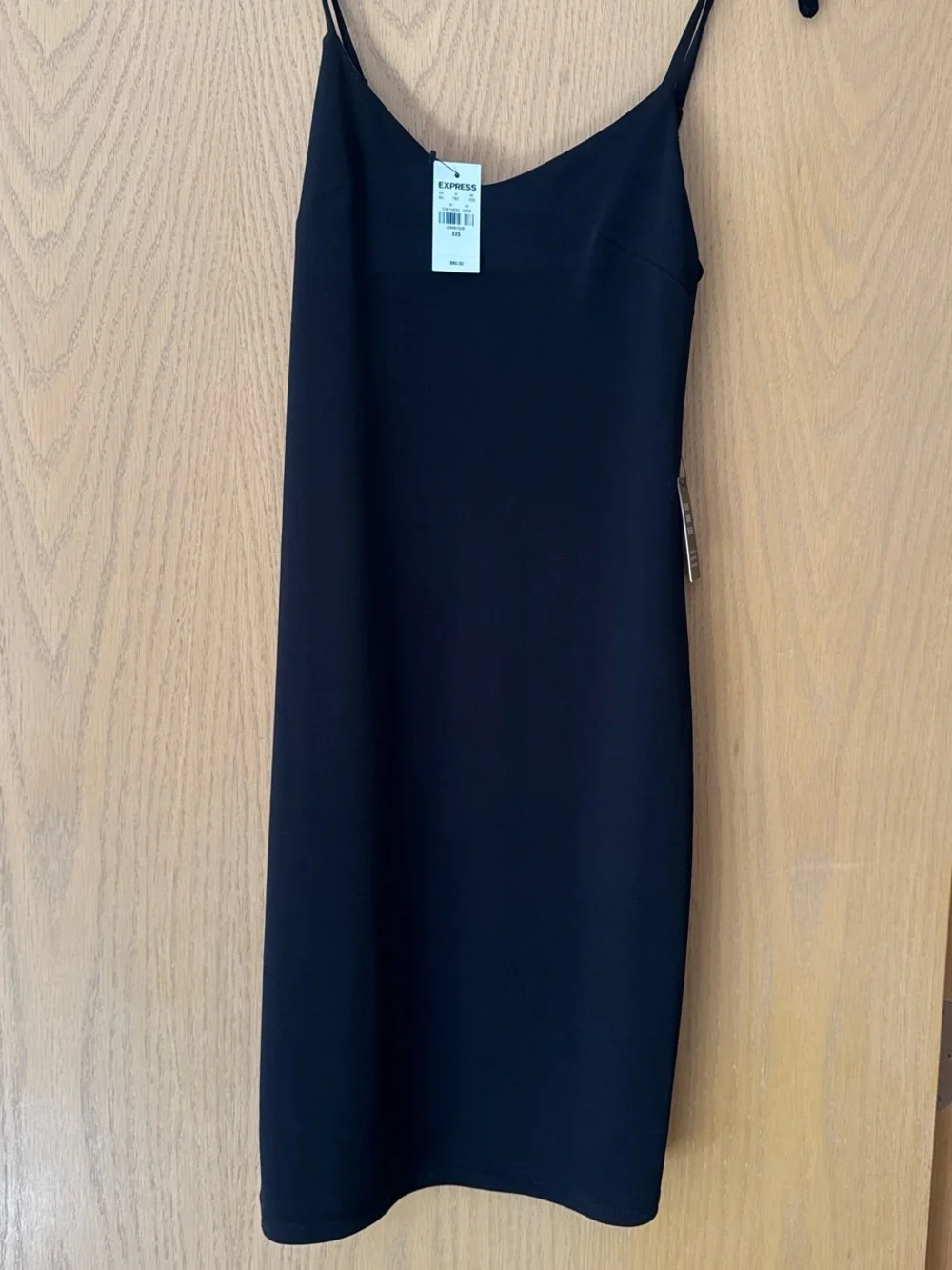 Express Black Sleek Slip Dress with Thin Straps